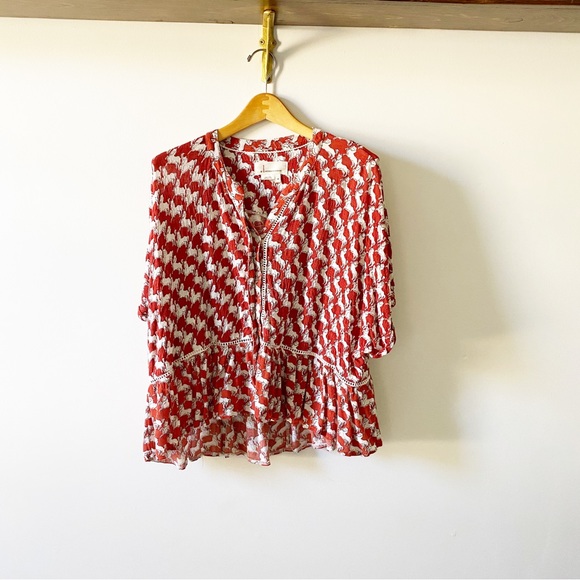 Anthropologie Tops - Anthropologie Horse Print Blouse